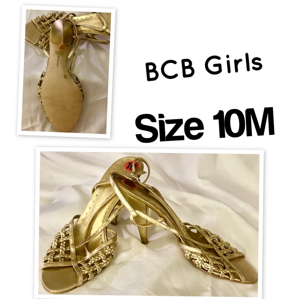 BCBGirls Woven Leather Slingback Sandals